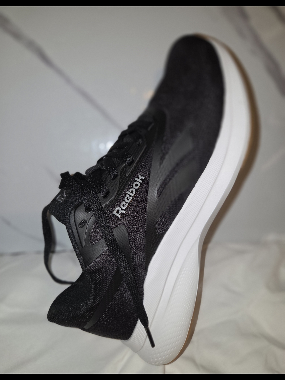 Reebok Black and White Mesh Running Shoe